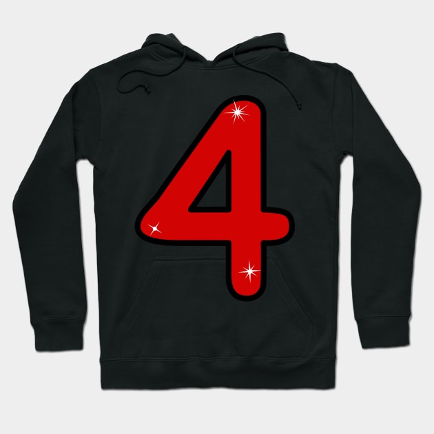 fourth, four, number four, 4 years, 4 year old, number 4,  Numeral 4,  4rd birthday gift, 4rd birthday design, anniversary, birthday, anniversary, date, Hoodie by grafinya